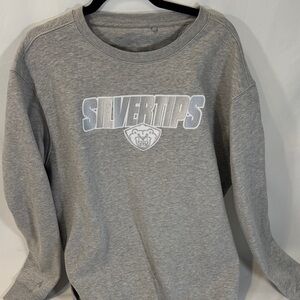 Antigua Gray Everett Silvertips Crew Neck Sweater